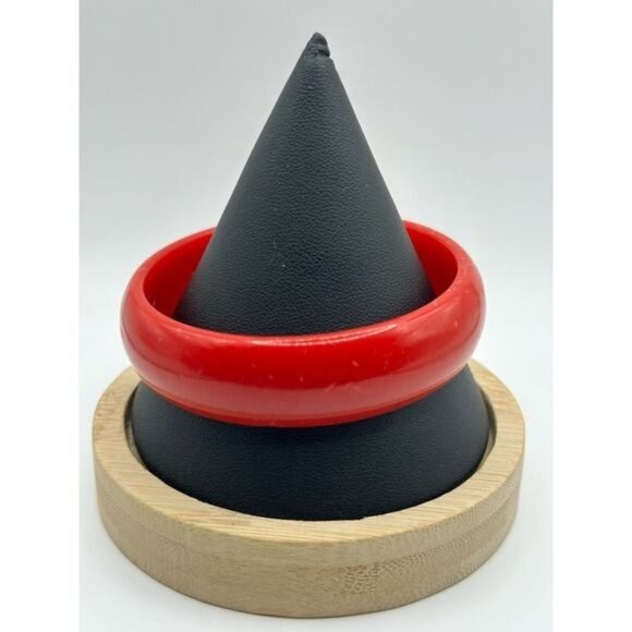Vintage Red Resin Bangle Bracelet - Picture 1 of 6